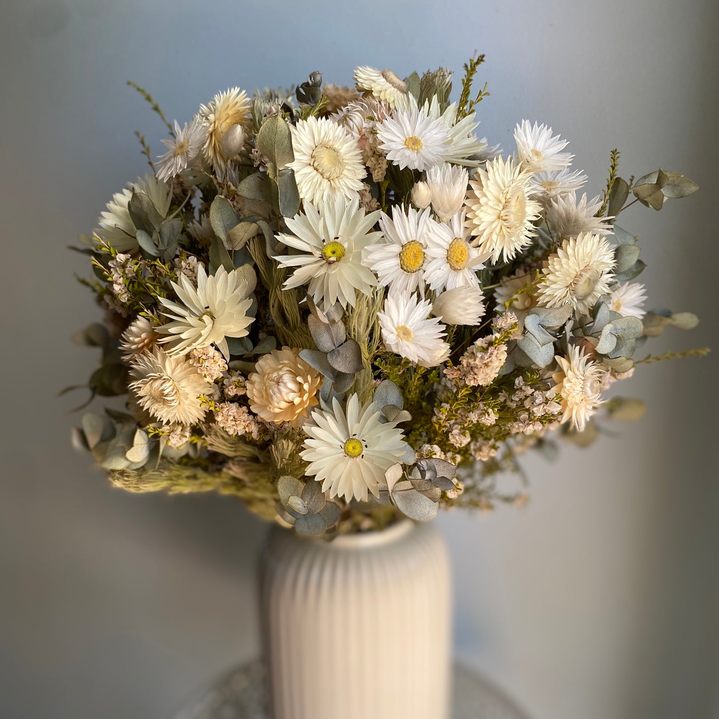Everlasting Daisy Bouquet - Medium - Soft Neutrals