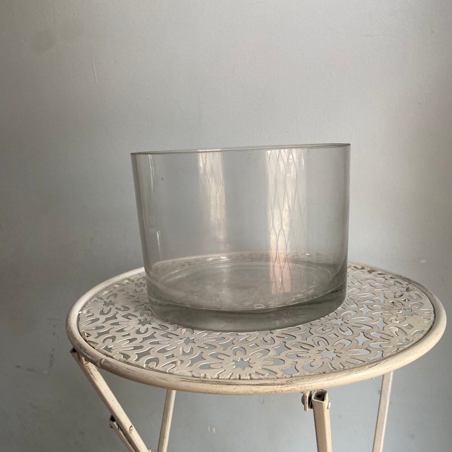 Cylindrical Clear Glass Vase