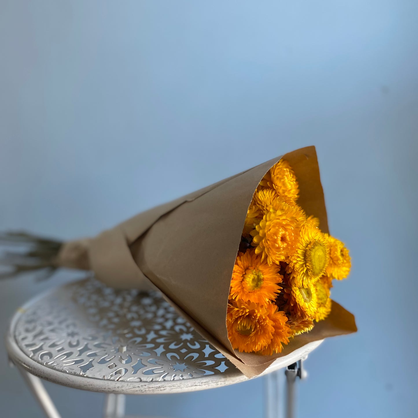 Golden Yellow Strawflower Bouquet