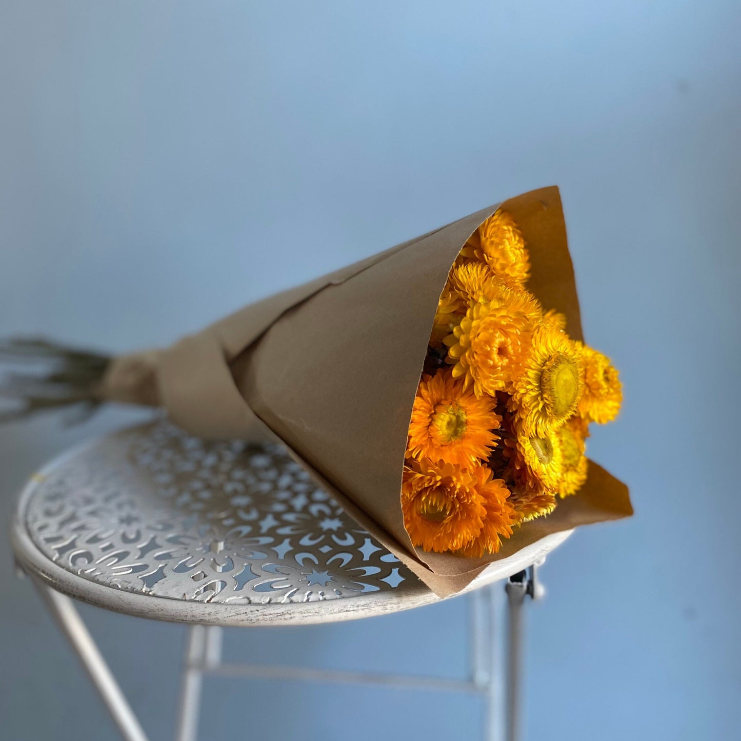 Golden Yellow Strawflower Bouquet