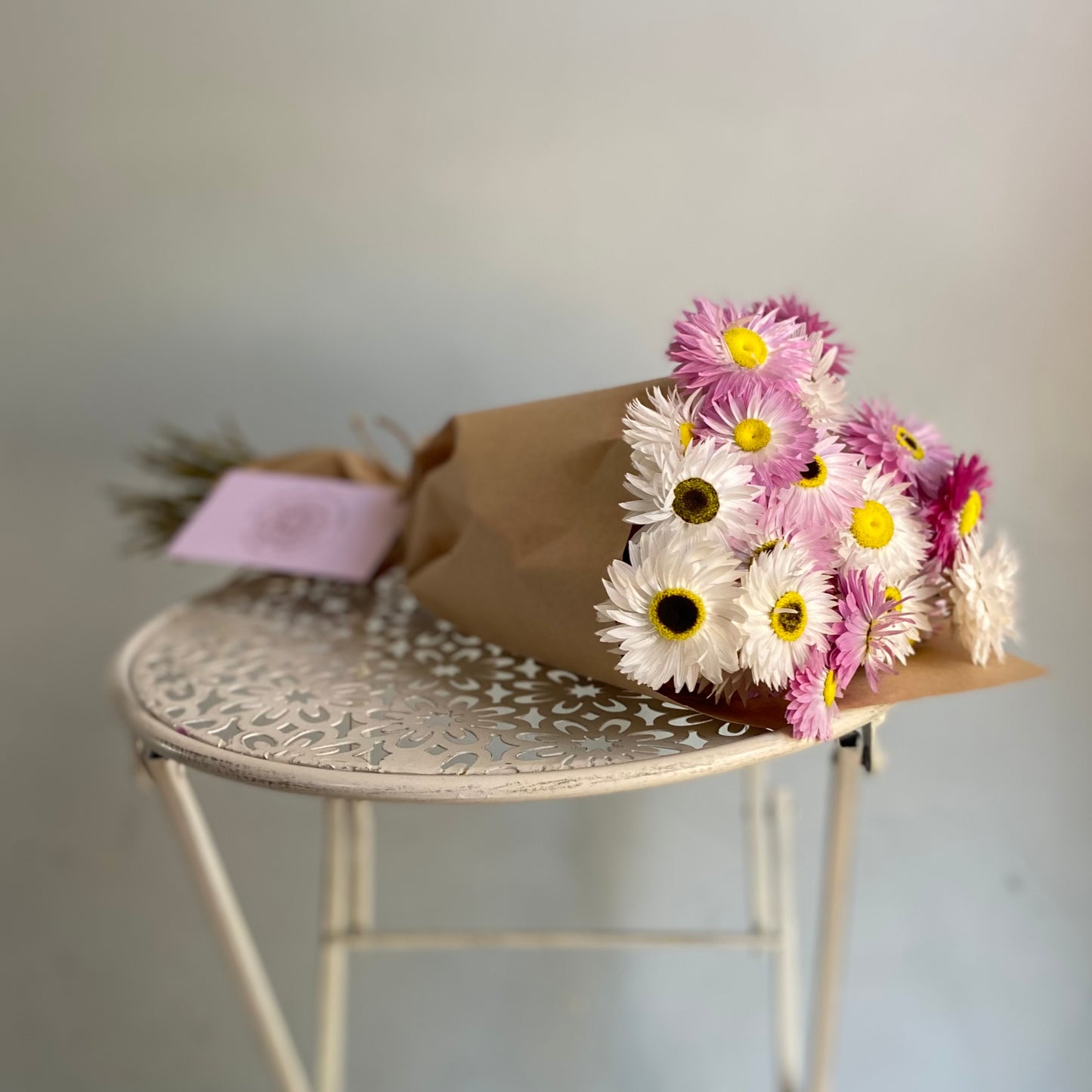 Pink and White Everlasting Daisy Bouquet