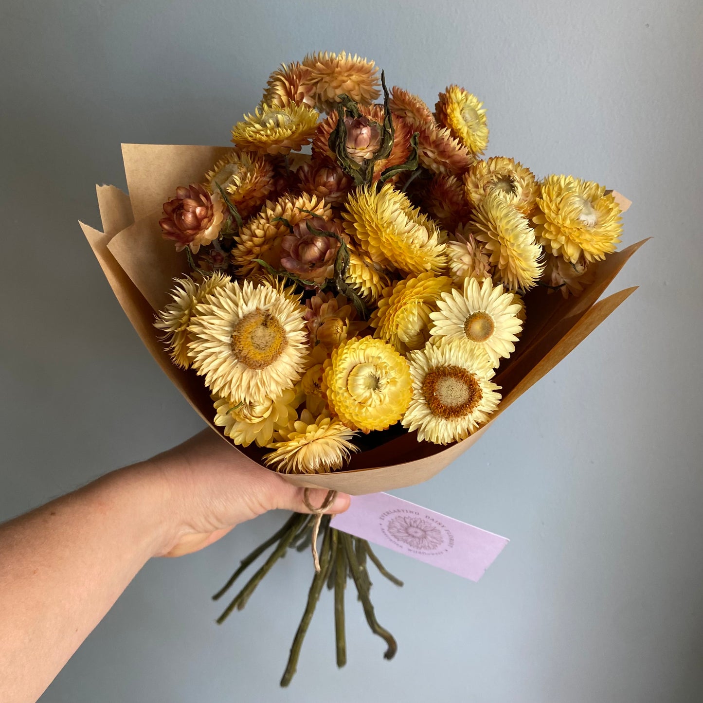Warm Pastel Strawflower Bouquet
