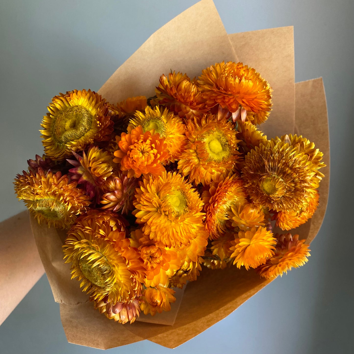 Golden Yellow Strawflower Bouquet