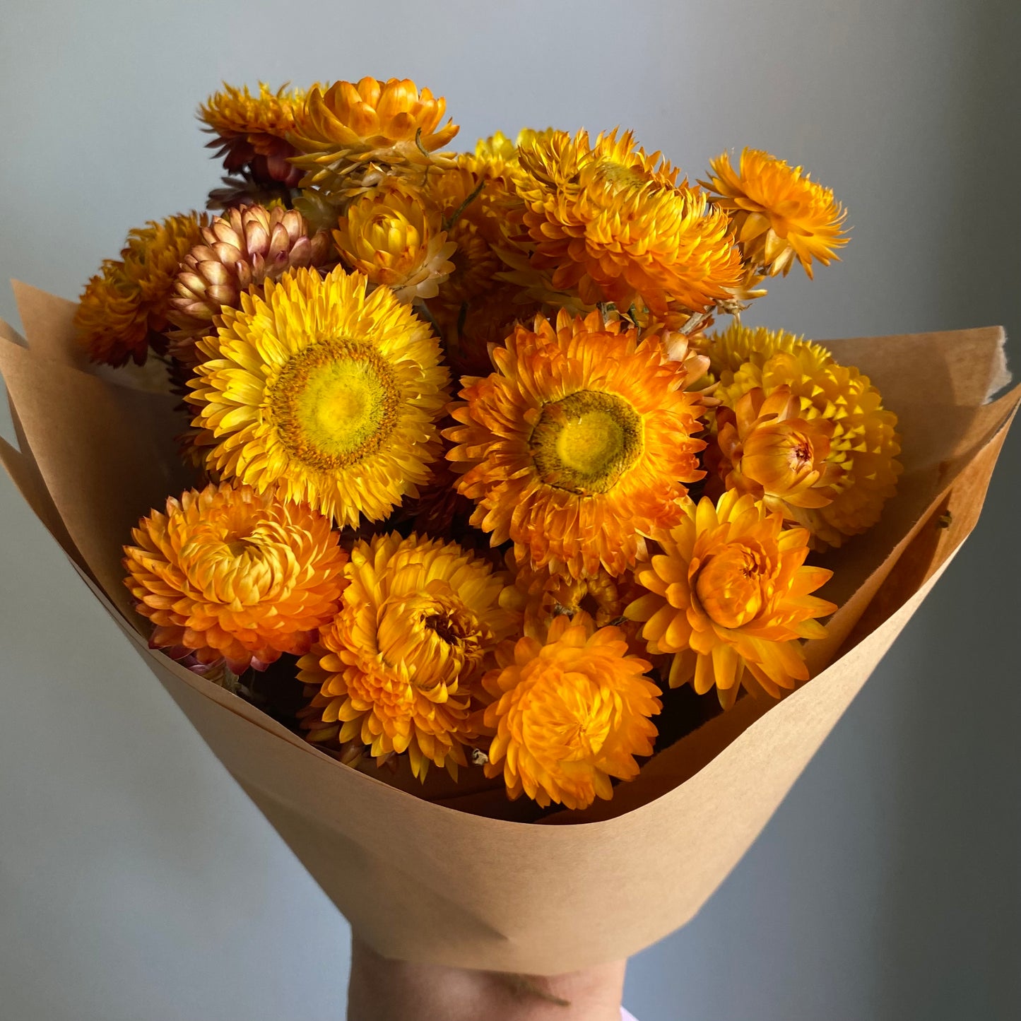 Golden Yellow Strawflower Bouquet