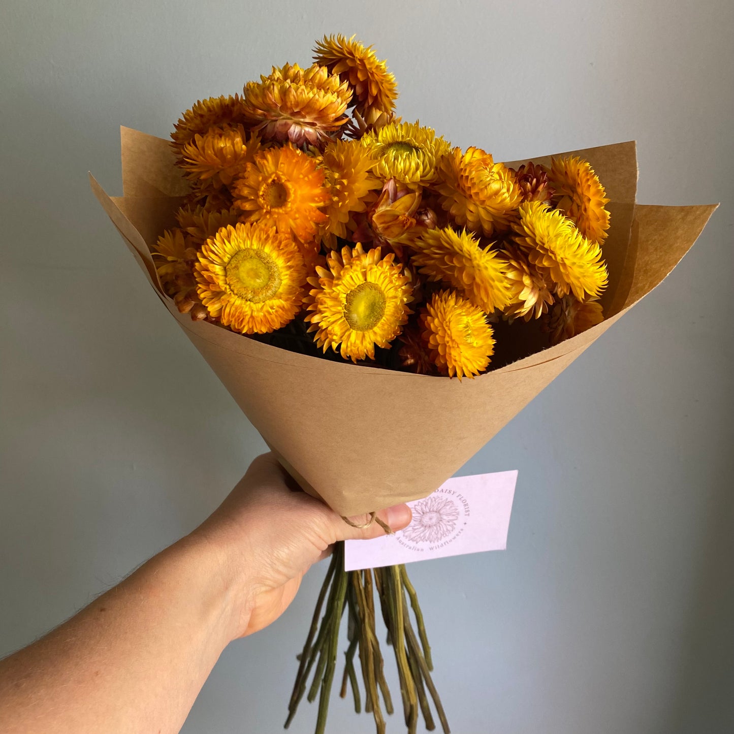 Golden Yellow Strawflower Bouquet