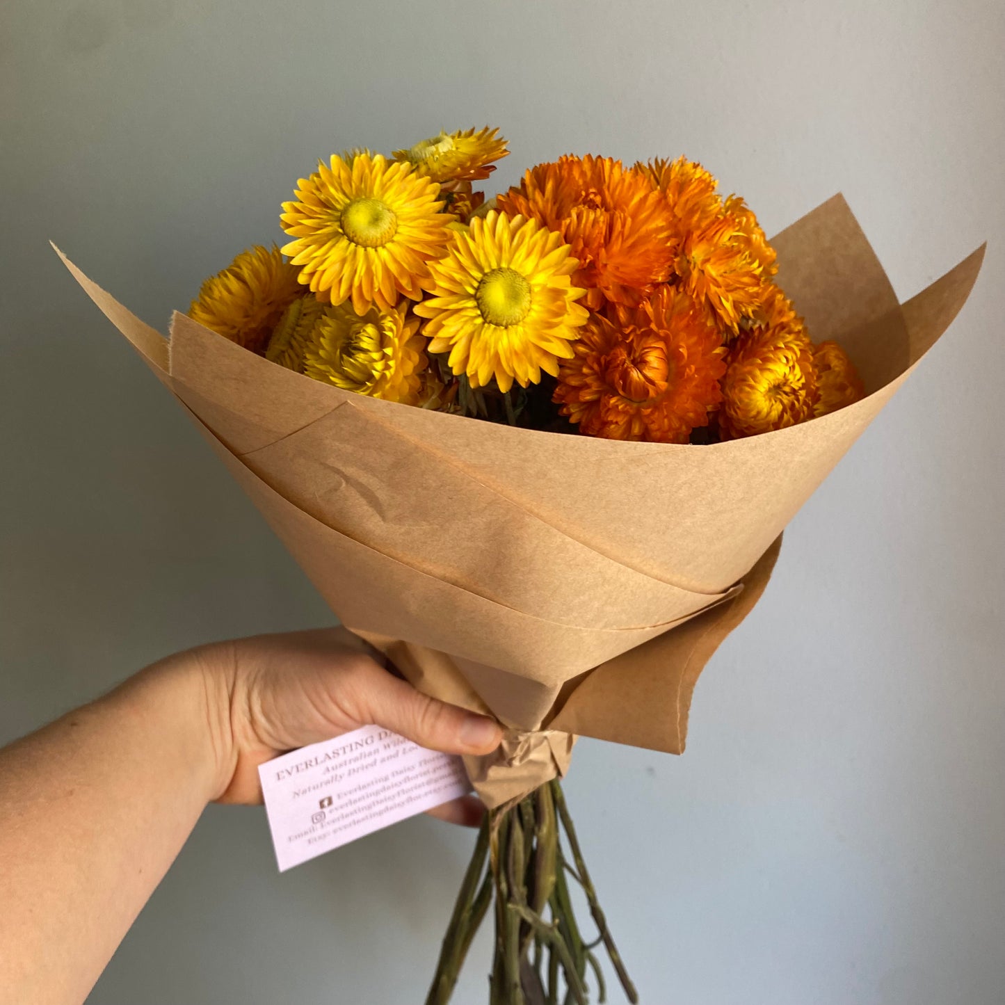 Golden Yellow Strawflower Bouquet