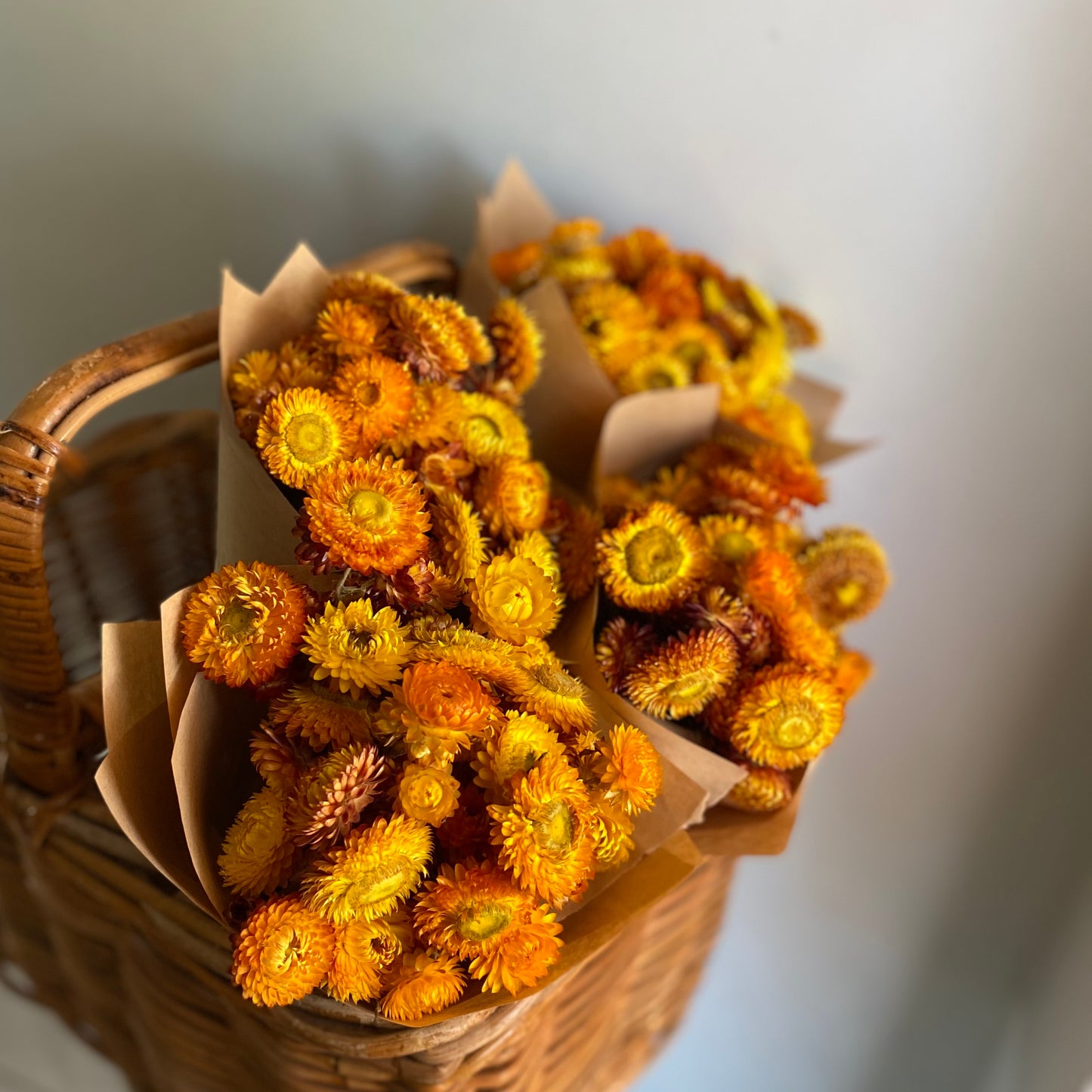 Golden Yellow Strawflower Bouquet