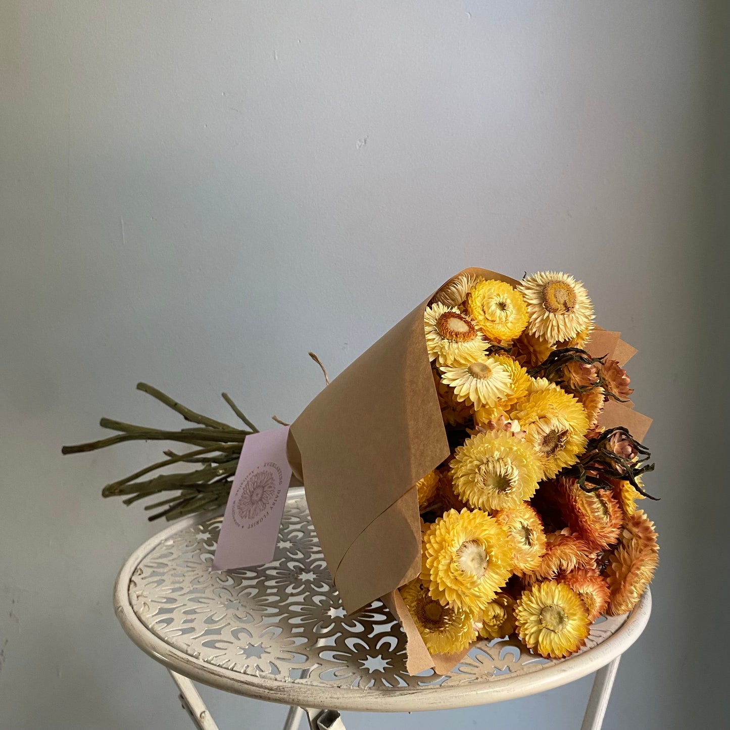 Warm Pastel Strawflower Bouquet