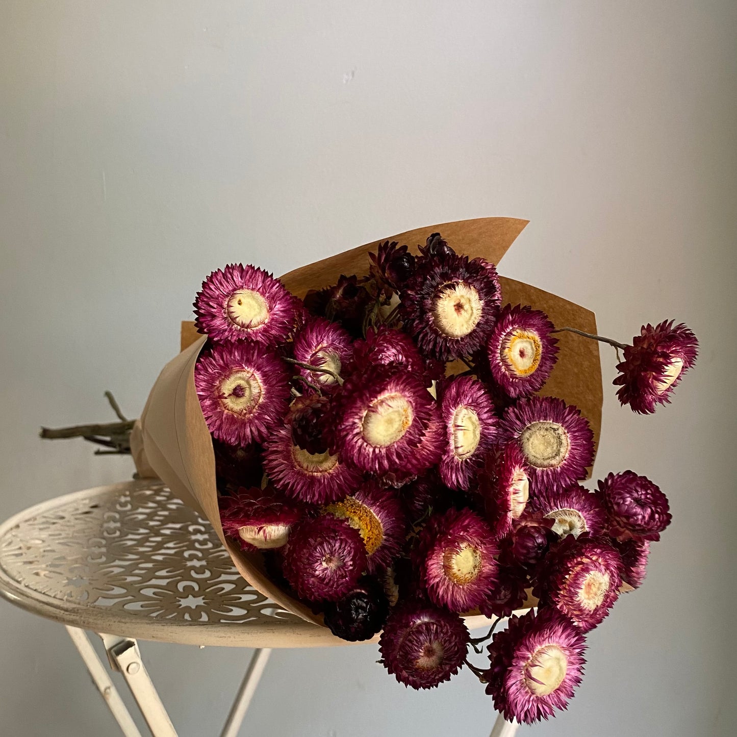 Deep Magenta Strawflower Bouquet